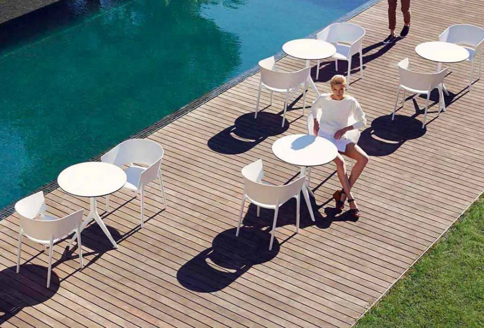 Poltrona da giardino Vondom Africa in polipropilene e fibra di vetro, 4 pezzi