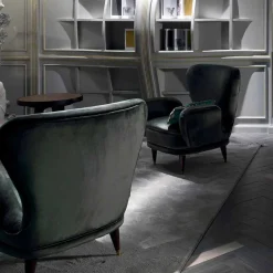Poltrona da salotto imbottita design classico, L78xP75cm, Benny