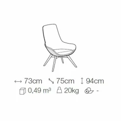 Poltrona da Salotto in Pelle e Tessuto con Base in Legno Made in Italy - Ama