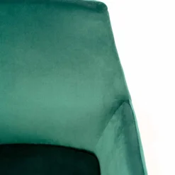 Poltrona da Salotto Moderna in Velluto Verde Petrolio e Metallo Nero – Tonica
