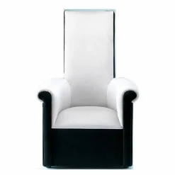 Poltrona da Salotto Rivestita in Velluto Bianco e Nero Made in Italy - Gedda