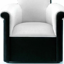 Poltrona da Salotto Rivestita in Velluto Bianco e Nero Made in Italy - Gedda