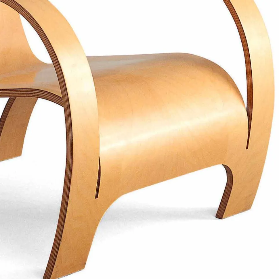 Poltrona Design in Multistrato Nero o Finitura Betulla Made in Italy - Galatea