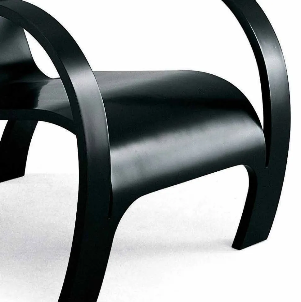 Poltrona Design in Multistrato Nero o Finitura Betulla Made in Italy - Galatea