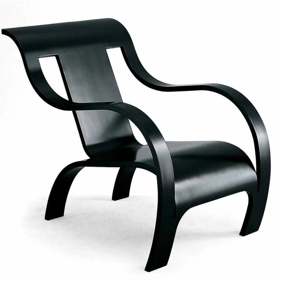 Poltrona Design in Multistrato Nero o Finitura Betulla Made in Italy - Galatea
