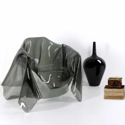 Poltrona design moderno in plexiglass fumé Paris,made in Italy