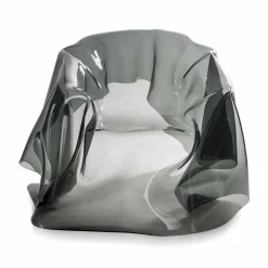 Poltrona design moderno in plexiglass fumé Paris,made in Italy