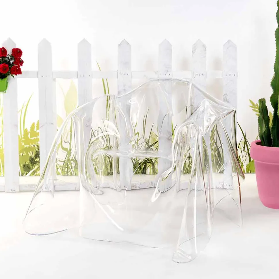 Poltrona design moderno in plexiglass trasparente Paris,made in Italy