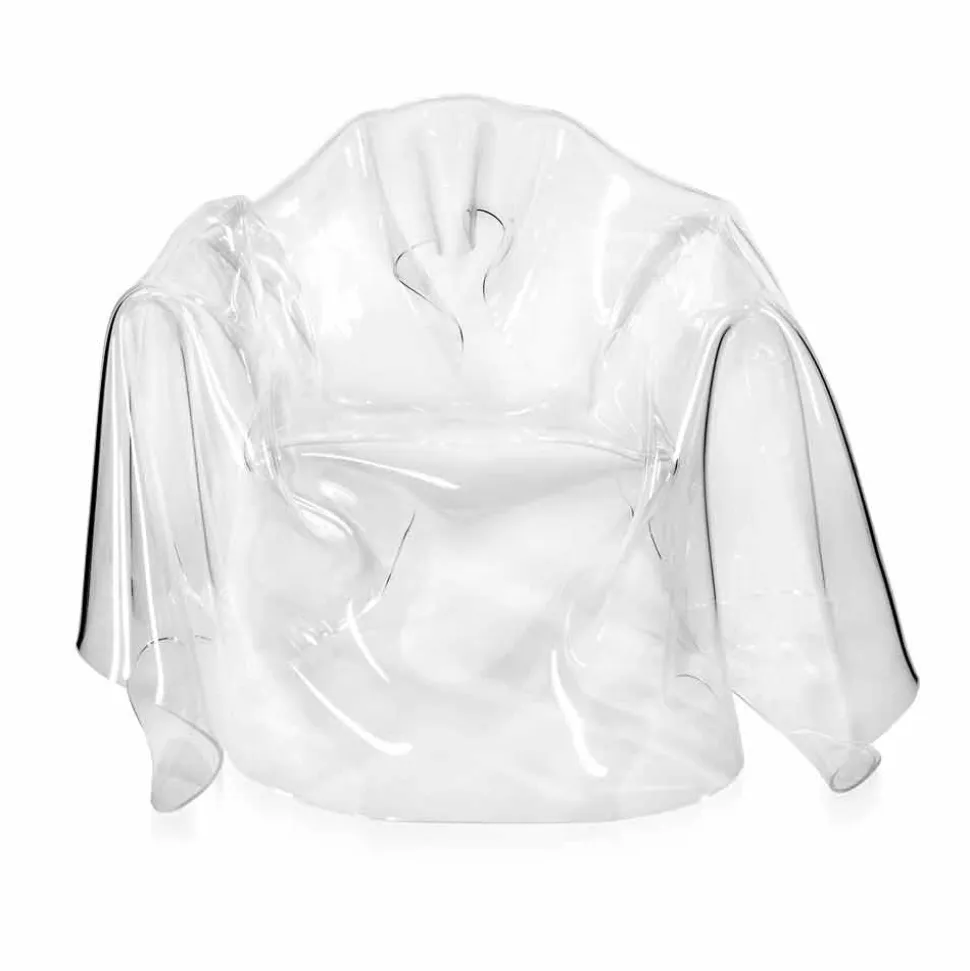 Poltrona design moderno in plexiglass trasparente Paris,made in Italy