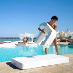 Poltrona galleggiante Trona Luxury bianca di design, made in Italy