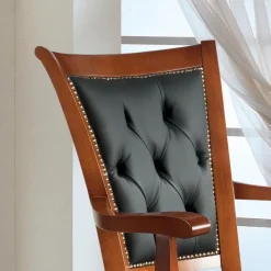 Poltrona Girevole Imbottita in Ecopelle di Lusso Made in Italy - Brigitte