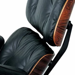 Poltrona Girevole Rivestita in Pelle con Poggiapiedi Made in Italy - Maestrale