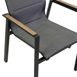 Poltrona in Alluminio e Textilene con Inserto nei Braccioli in HPL - Righello