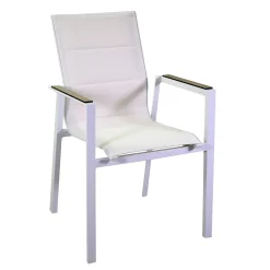 Poltrona in Alluminio e Textilene con Inserto nei Braccioli in HPL - Righello