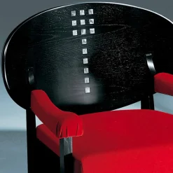 Poltrona in Frassino Tinto Nero con Rivestimento in Cotone Made in Italy - Peleo