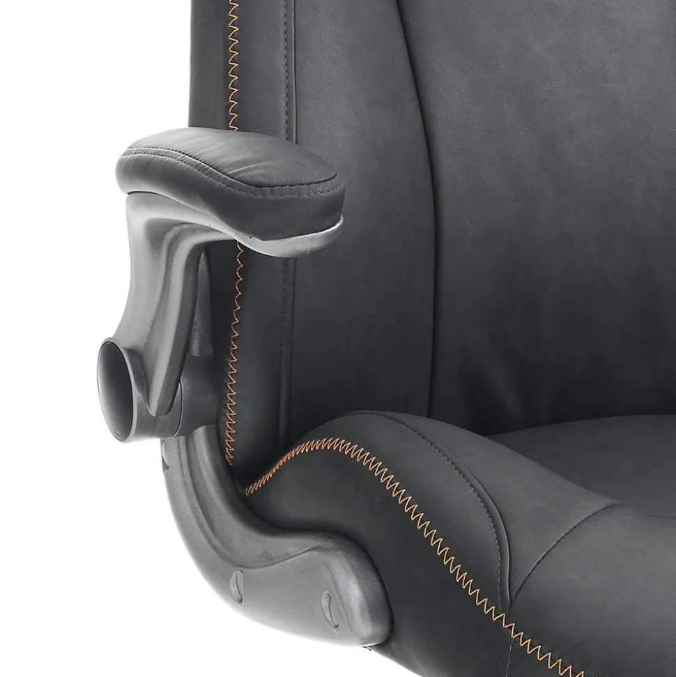 Poltrona in Pelle Sintetica Grigio Effetto Invecchiato - Renio