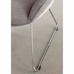 Poltrona in polipropilene bianco e cuscino soft grigio Betulla