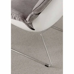 Poltrona in polipropilene bianco e cuscino soft grigio Betulla
