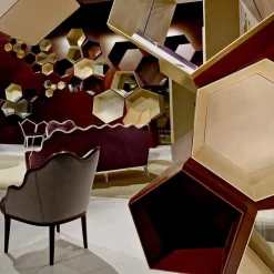 Poltrona in tessuto e legno massello di design, made in Italy, Begga