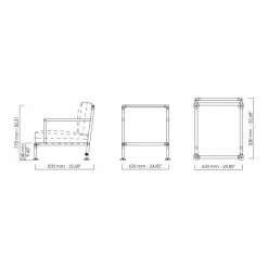 Poltrona Moderna di Design in Acciaio e PVC Nero o Bianco da Esterno - Ontario2