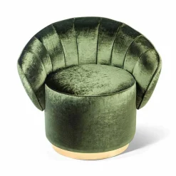 Poltrona moderna di design rivestita in tessuto Belle