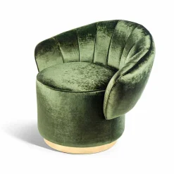 Poltrona moderna di design rivestita in tessuto Belle