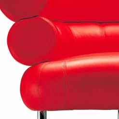 Poltrona Moderna Rivestita in Pelle con Base in Acciaio Made in Italy - Ostilio