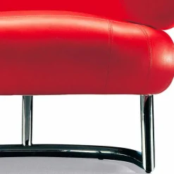 Poltrona Moderna Rivestita in Pelle con Base in Acciaio Made in Italy - Ostilio