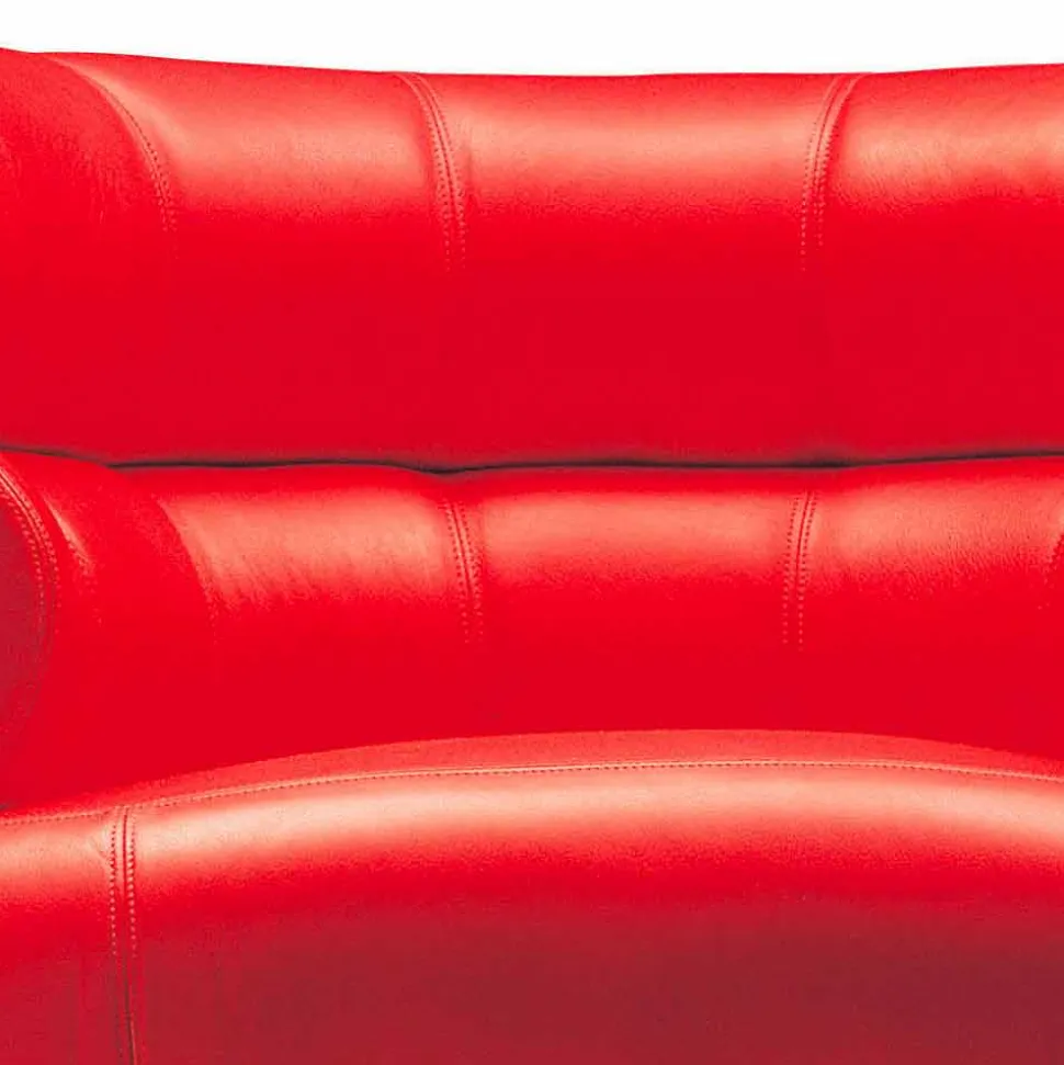 Poltrona Moderna Rivestita in Pelle con Base in Acciaio Made in Italy - Ostilio