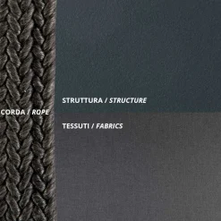 Poltrona Outdoor in Acciaio e Corda con Cuscini Made in Italy – Helga