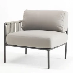 Poltrona Outdoor in Acciaio Zincato e Corda con Cuscini Made in Italy – Helga
