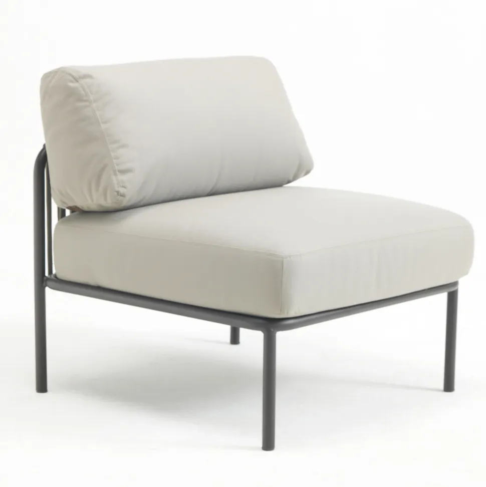 Poltrona Outdoor in Acciaio Zincato e Corda con Cuscini Made in Italy – Helga