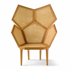 Poltrona pentagonale da salotto design classico, L103xP72cm, Pole