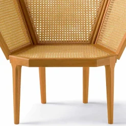 Poltrona pentagonale da salotto design classico, L103xP72cm, Pole