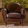 Poltrona per Interno in Cuoio Vintage Effetto Invecchiato Dark Brown - Timbro