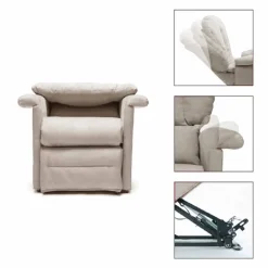 Poltrona Reclinabile Lift Relax a 2 Motori con Ruote, Made in Italy - Isabelle