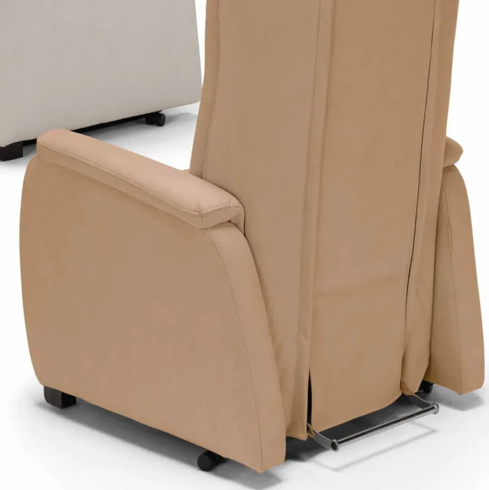 Poltrona relax alzapersona a 2 motori di design Rosa, made in Italy