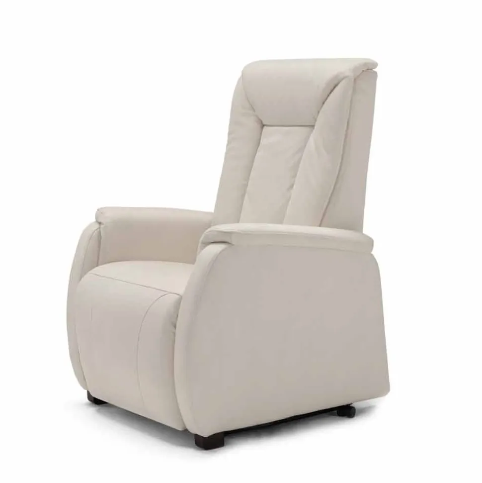 Poltrona relax alzapersona a 2 motori di design Rosa, made in Italy