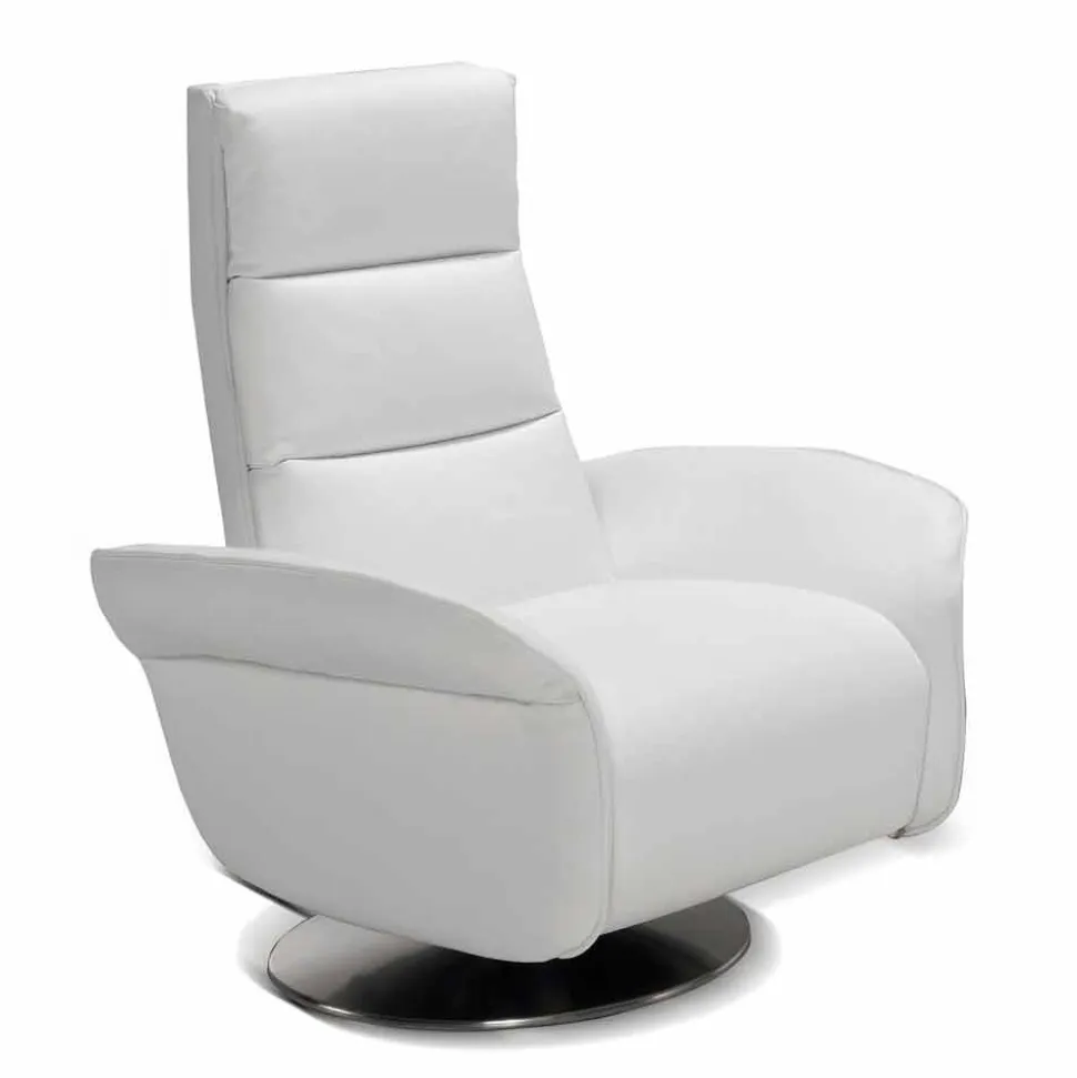 Poltrona relax 2 motori girevole pelle/tessuto/ecopelle moderna Bluma
