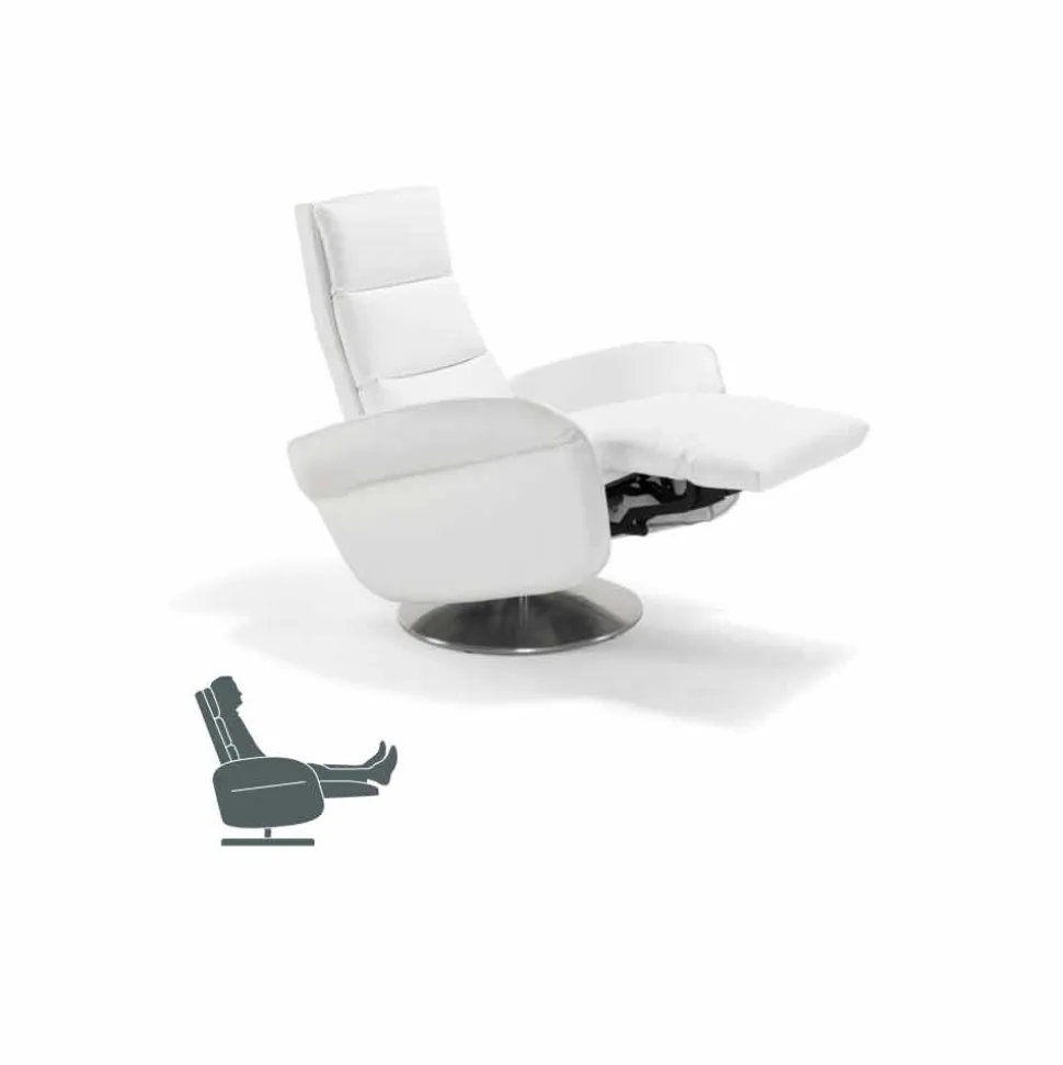 Poltrona relax 2 motori girevole pelle/tessuto/ecopelle moderna Bluma