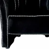 Poltrona Salotto in Velluto Nero con Cuciture a Contrasto Made in Italy - Caster