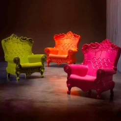 Poltrona stile barocco-moderno colorata Slide Queen Of Love,made Italy