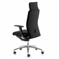 Poltrona Ufficio Design Ergonomica Girevole con Braccioli e Poggiatesta - Romolo