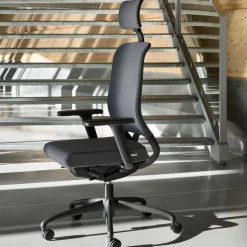 Poltrona Ufficio Ecologica Design Ergonomico Girevole con Poggiatesta - Meliva