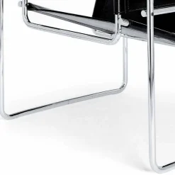 Poltrona Ufficio in Cuoio con Struttura in Acciaio Cromato Made in Italy - Cefeo