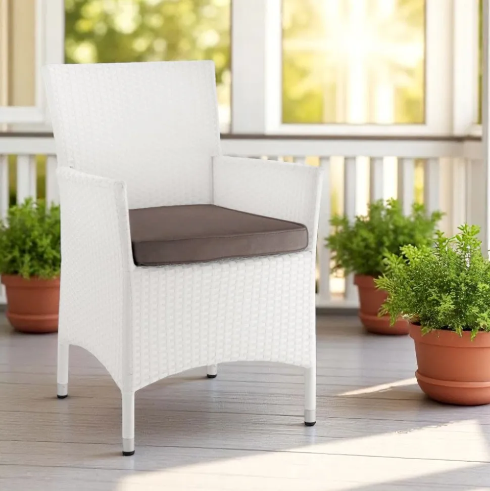 Poltroncina da Esterno Impilabile in Alluminio Rivestita Wicker - Bruma