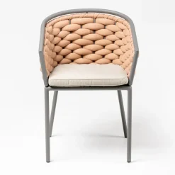 Poltroncina da Esterno in Alluminio e Tessuto Olefil Intrecciato a Mano - Reda