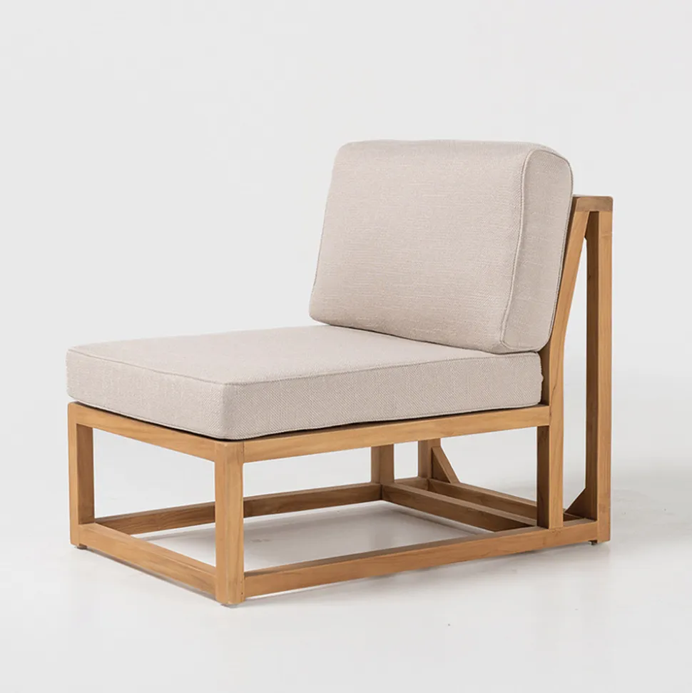 Poltroncina da Esterno in Teak Naturale e Cuscini - Circe