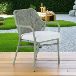 Poltroncina da Giardino in Alluminio e Intreccio in Corda - Asteria