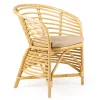Poltroncina da Giardino in Rattan Naturale, Cuscino Incluso, – Torvi